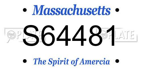 S64481 Massachusetts License Plate