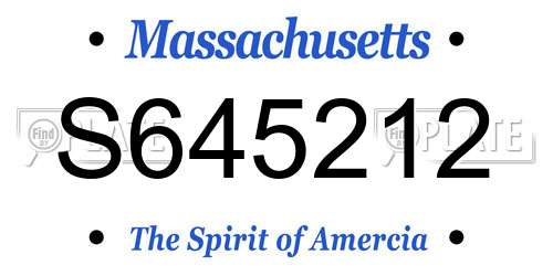 S645212 Massachusetts License Plate