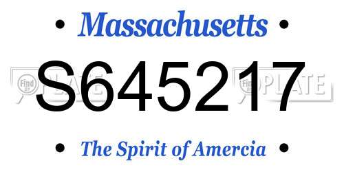 S645217 Massachusetts License Plate