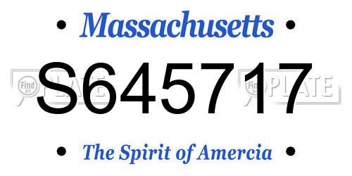 S645717 Massachusetts License Plate