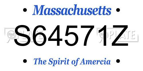 S64571Z Massachusetts License Plate