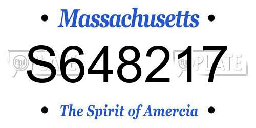 S648217 Massachusetts License Plate
