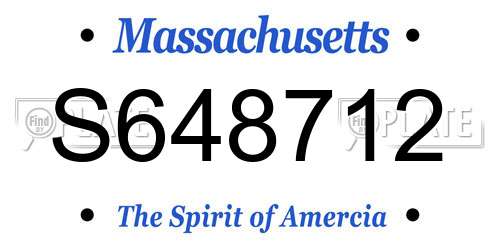 S648712 Massachusetts License Plate