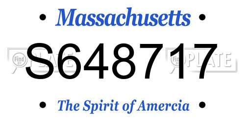 S648717 Massachusetts License Plate