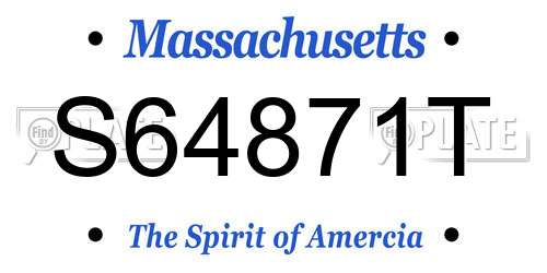 S64871T Massachusetts License Plate