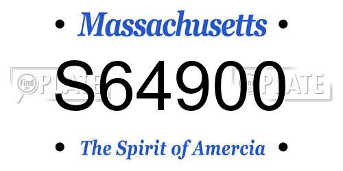 S64900 Massachusetts License Plate