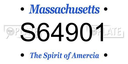 S64901 Massachusetts License Plate