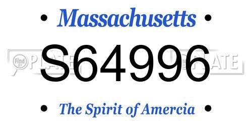 S64996 Massachusetts License Plate