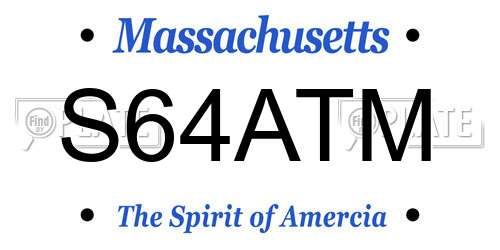 S64ATM Massachusetts License Plate