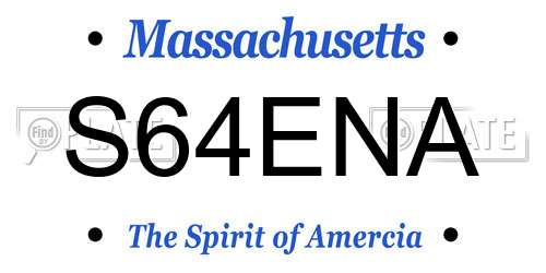 S64ENA Massachusetts License Plate