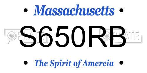 S650RB Massachusetts License Plate
