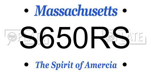 S650RS Massachusetts License Plate