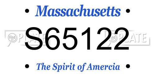 S65122 Massachusetts License Plate