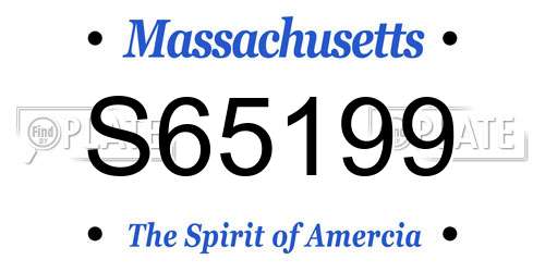 S65199 Massachusetts License Plate