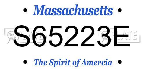 S65223E Massachusetts License Plate