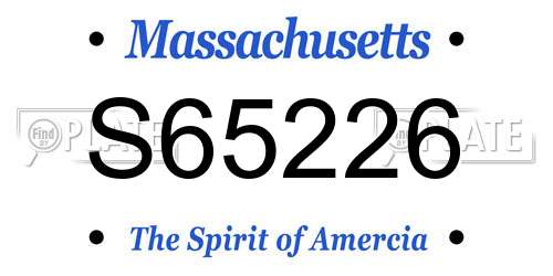S65226 Massachusetts License Plate