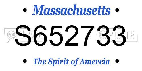 S652733 Massachusetts License Plate