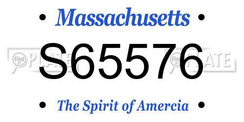 S65576 Massachusetts License Plate
