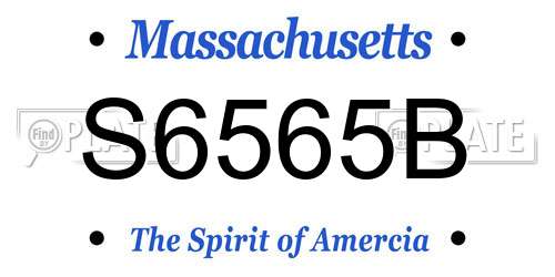 S6565B Massachusetts License Plate