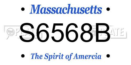 S6568B Massachusetts License Plate