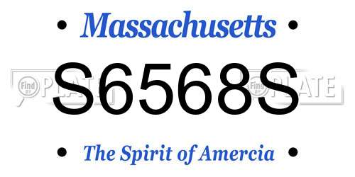 S6568S Massachusetts License Plate