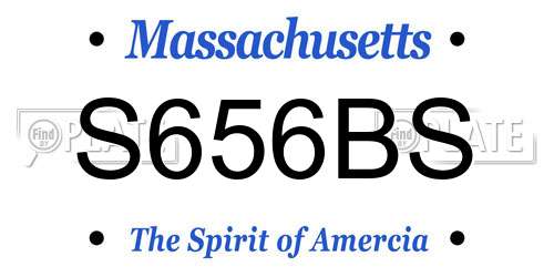 S656BS Massachusetts License Plate