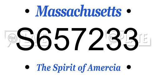 S657233 Massachusetts License Plate
