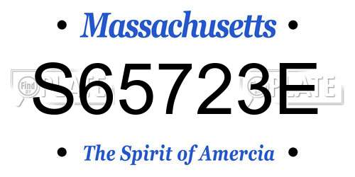 S65723E Massachusetts License Plate