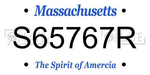 S65767R Massachusetts License Plate
