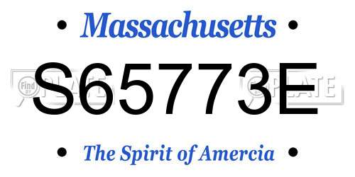 S65773E Massachusetts License Plate
