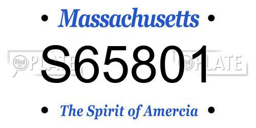 S65801 Massachusetts License Plate