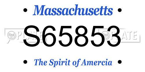 S65853 Massachusetts License Plate