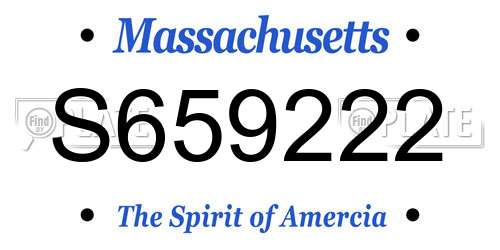 S659222 Massachusetts License Plate
