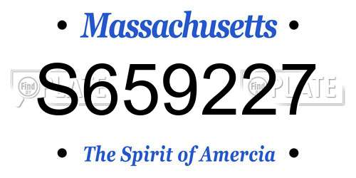 S659227 Massachusetts License Plate