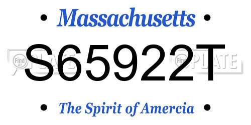 S65922T Massachusetts License Plate