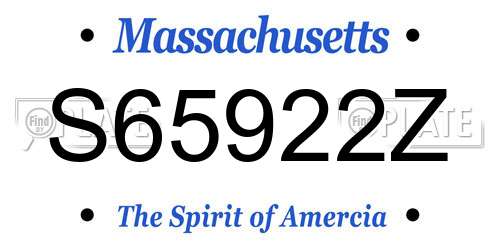 S65922Z Massachusetts License Plate