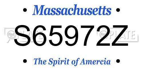 S65972Z Massachusetts License Plate