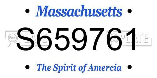 S659761 Massachusetts License Plate