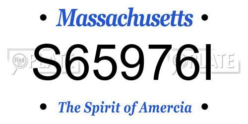 S65976I Massachusetts License Plate