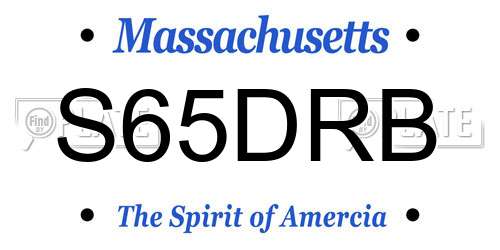 S65DRB Massachusetts License Plate