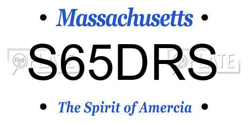 S65DRS Massachusetts License Plate