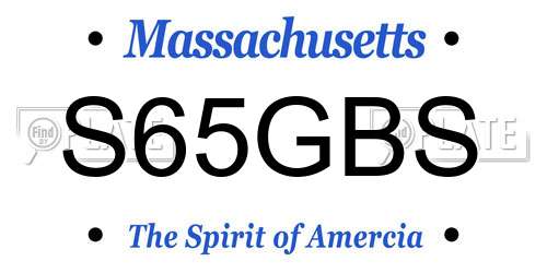 S65GBS Massachusetts License Plate