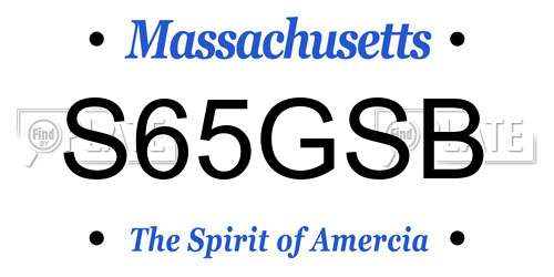 S65GSB Massachusetts License Plate