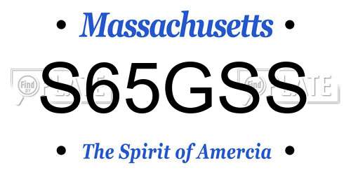 S65GSS Massachusetts License Plate