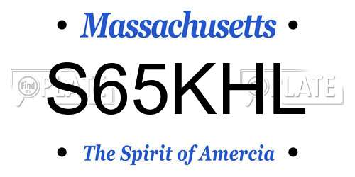 S65KHL Massachusetts License Plate