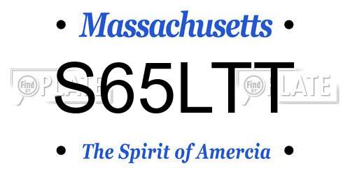 S65LTT Massachusetts License Plate