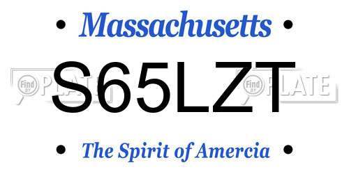 S65LZT Massachusetts License Plate