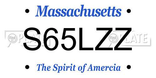 S65LZZ Massachusetts License Plate