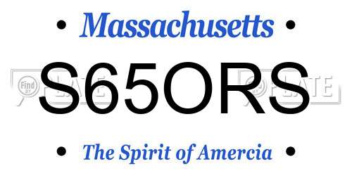 S65ORS Massachusetts License Plate