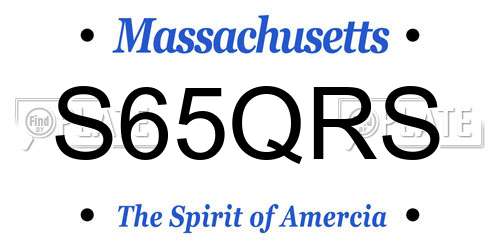 S65QRS Massachusetts License Plate